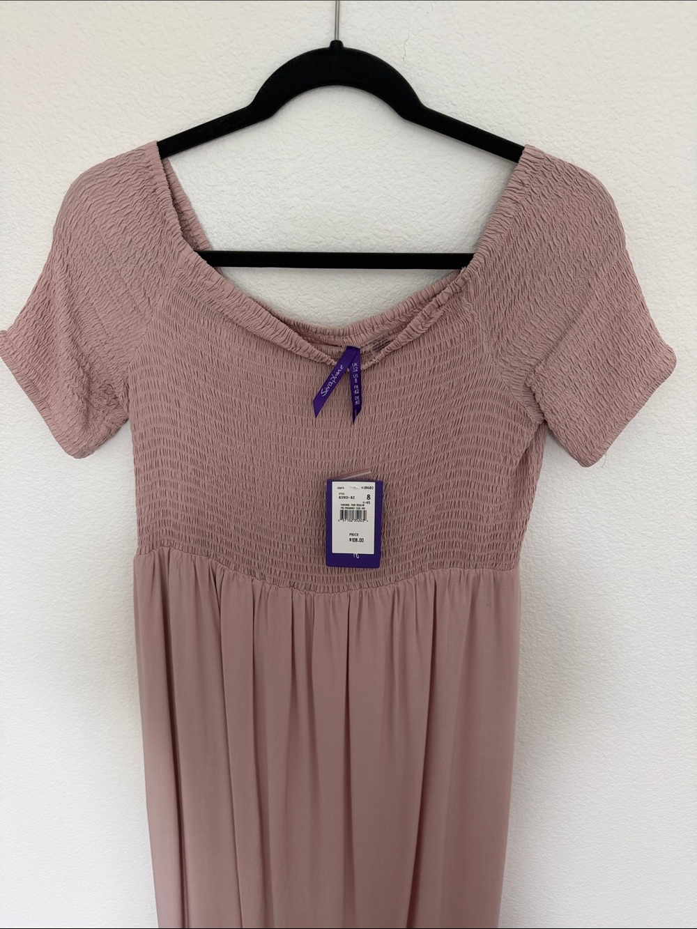 Seraphine Mauve Smocked Bodice Maxi Dress